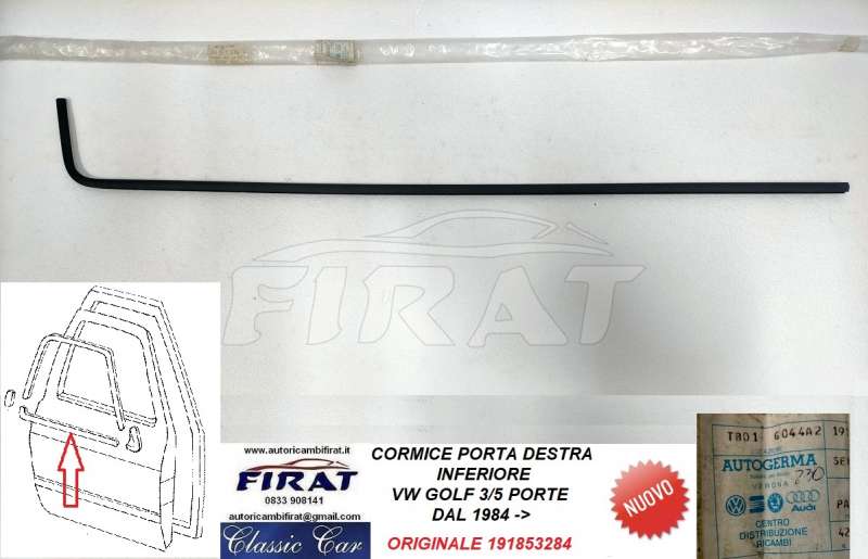 CORNICE PORTA VW GOLF 5P 84-> ANT.DX INF.NERA (191853284)